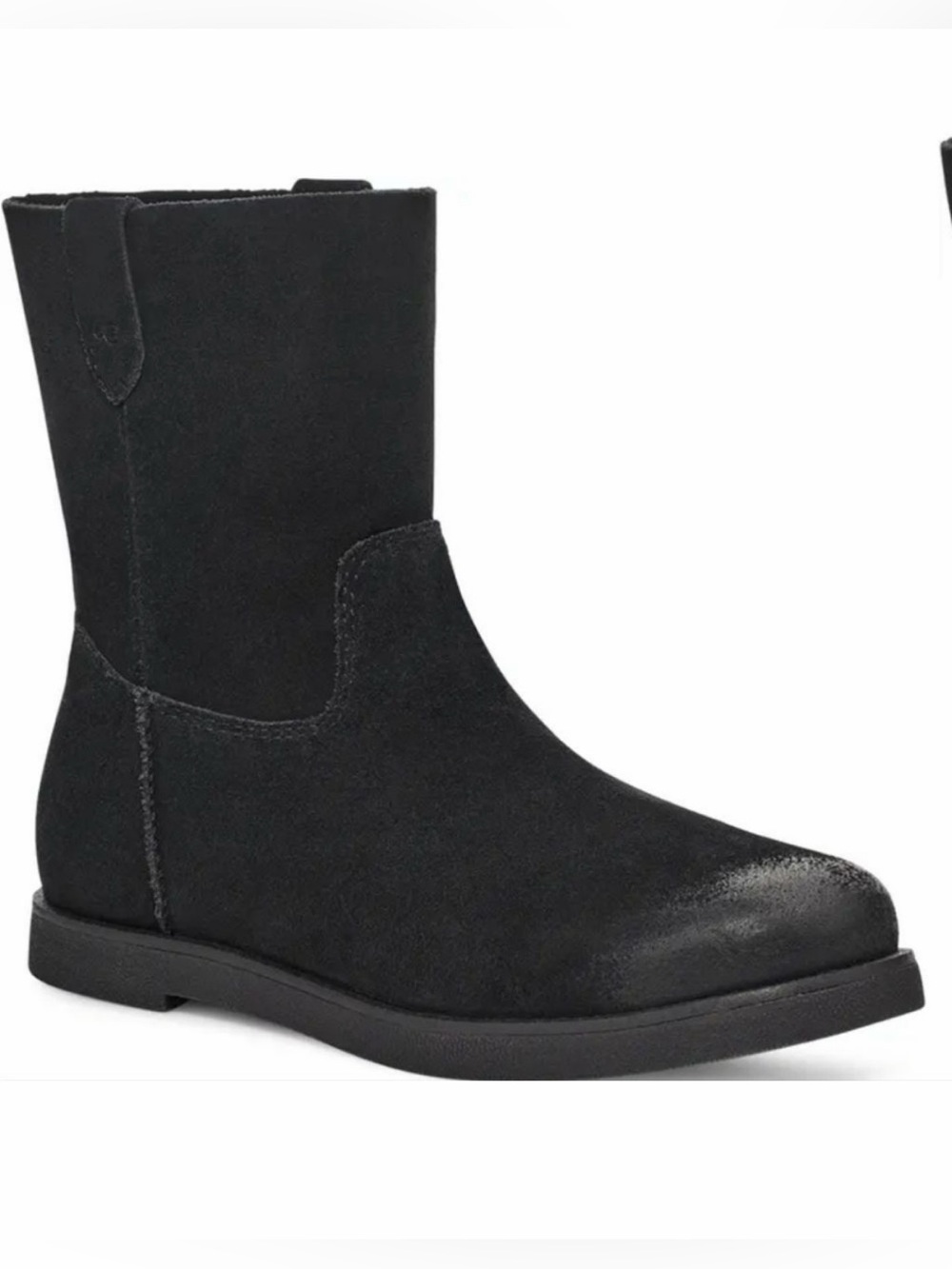 Ugg Josefene black oiled suede flat ankle combat Moto boots 8